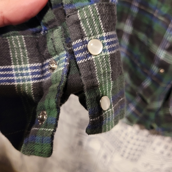 Vintage Wranglers Plaid Pearl Snap Flannel Shirt Size XL EUC - Picture 5 of 7